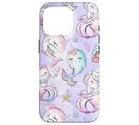 Kids Mermaid Pattern Girls Caticorn Shark Narwhal Unicorn Case for iPhone 16 Pro