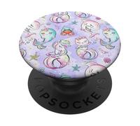 Kids Mermaid Pattern Girls Caticorn Shark Narwhal Unicorn PopSockets Adhesive PopGrip