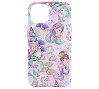 Kids Mermaid Pattern Print Girls Narwhal Unicorn Caticorn Case for iPhone 14