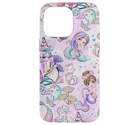 Kids Mermaid Pattern Print Girls Narwhal Unicorn Caticorn Case for iPhone 14 Pro Max
