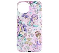 Kids Mermaid Pattern Print Girls Narwhal Unicorn Caticorn Case for iPhone 15 Plus