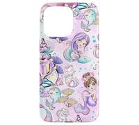 Kids Mermaid Pattern Print Girls Narwhal Unicorn Caticorn Case for iPhone 15 Pro Max