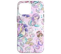 Kids Mermaid Pattern Print Girls Narwhal Unicorn Caticorn Case for iPhone 16 Pro Max