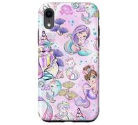 Kids Mermaid Pattern Print Girls Narwhal Unicorn Caticorn Case for iPhone XR