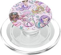 Kids Mermaid Pattern Print Girls Shells Unicorn Pink Purple PopSockets PopGrip for MagSafe