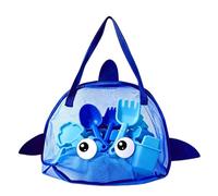 Kids Mesh Beach Bag, Foldable Fish Shape Tote, Large Capacity Beach Bag, Toys Storage Bags, Lightweight Sand Toy Organizer for Boys Girls Young Child Preschoolers 15.75x18.5in