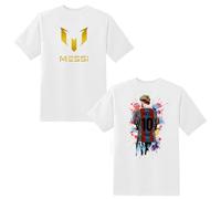 Kids Messi T-Shirt Goat Tees Football Lovers T-Shirt #10 Jersey Argentina Tshirt Age 5-15 Years (UK, Age, 12 Years, 13 Years, Regular, White)