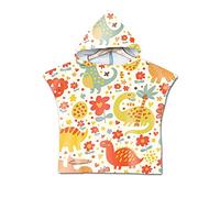 Kids Microfiber Hooded Beach Towel, DOTBUY Boys Girls Colored Cartoon Dinosaur Print Bathrobef for Changing Robe,Lightweight Children's Swimming Poncho Bath Towel (60x80cm,Dinosaur Paradise A)