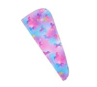 Kids Microfibre Hair Towel Fast Drying Rainbow Decorated Bath Hat for Delicate Skin Easy Transportability Soft Microfibre Hair Towel