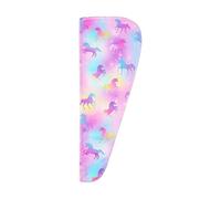 Kids Microfibre Hair Towel Fast Drying Rainbow Decorated Bath Hat for Delicate Skin Easy Transportability Soft Microfibre Hair Towel