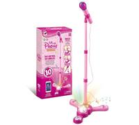 Kids Microphone and Stand,Adjustable Height Microphone Stand for Kids with Flashing Stage Lights, Stand Up Kid Karaoke Machines for Girls Boys Birthday Gift, Party Pastime