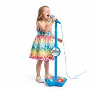 Kids Microphone and Stand, All-in One Portable Karaoke Machine for Kids with Adjustable Height & Flashing Stage Lights, Singing Microphone Toy, Creative Play,Party Fun Musical Toy for Girls and Boys
