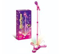 Kids Microphone And Stand, Kids Microphone and Stand Adjustable,Kids Karaoke Sing Musical Toy, Childrens Karaoke Machine With Adjustable Stand Lights For Girls Boys Party Pastime