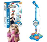 Kids Microphone And Stand Microphone Toy Karaoke Machine Toy With Light Portable Karaoke Machine Kids Children'S The All In One Party Fun Musical Toy