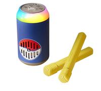 Kids Microphone,Kids Karaoke Machine with Microphone Portable Bluetooth Speaker with Colourful Lights,Abstract Mini Speaker for Children's Singing Family Entertainment (Can-2 microphone-blue)