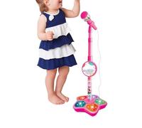 Kids Microphone - Portable LED Lights Speaker Toy - Kids Microphone Toy with Stand - for Podcast Recording Singing Party Teen Streaming Studio Christmas Birthday