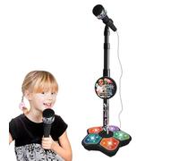 Kids Microphone With Stand 5-Light System, Interactive Singing Toy, Ensuring Adjustable Height Portable Device, Creative Musical Gift | Star, Birthday Celebration 21x100cm 1PC