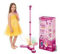 Kids Microphone with Stand - Adjustable Microphone Stand for Kids with Rotational Flashing Lights & Pedals, Karaoke Machine for Kids, Microphone for Kids - Sing-Along Gift for Girls and Boys