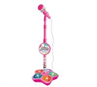 Kids Microphone with Stand Adjustable, Speaker & Led Lights, Kid Karaoke Machine for Girls, Toddler Microphones, Kid Microphones Musical Toy for Singing Fun Sound Effects (Pink 1pcs)