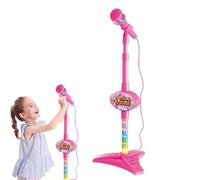 Kids Microphone With Stand - Adjustable Stand Up Microphone | Flashing Stage Karaoke Machine | 8.27x34.65 Inches, Flashing Stage Lights, Musical Toys, Singing MicroPhones For Kids Boys Girls