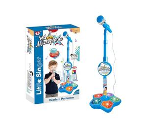 Kids Microphone With Stand- All In on-e Microphone Toy For Birthday Parties Singing, Karaoke Machine Toy With Music & Light, Kid Star Micro-phone To-y,Adjustable Height