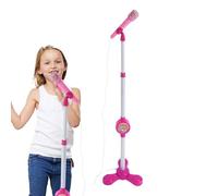 Kids Microphone With Stand - Colorful Toy Karaoke Microphones, Adjustable Singing Machine | No Battery Needed Play Microphone With Connectable Function, Fun Music Toy For Singing