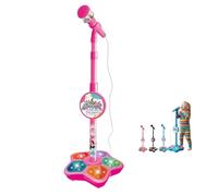 Kids Microphone with Stand,Karaoke Machine Kid,Microphone with Flashing Stage Lights Adjustable Stand Gift for Age 3+ Years Old Children,Musical Toy for Fun Sound Effects, for Children (Pink)