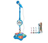Kids Microphone with Stand,Karaoke Machine Kid,Microphone with Flashing Stage Lights Adjustable Stand Gift for Age 3+ Years Old Children,Musical Toy for Fun Sound Effects, for Children (Blue)