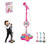 Kids Microphone with Stand, Karaoke Microphone for Kids, The All-in-One, Got Built-in Music, Colorful Lights, Echo Effects, Toddler Microphones, for Christmas and Birthday Girls and Boys (Color-A)