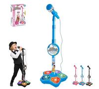 Kids Microphone with Stand, Karaoke Microphone for Kids, The All-in-One, Got Built-in Music, Colorful Lights, Echo Effects, Toddler Microphones, for Christmas and Birthday Girls and Boys (Color-B)