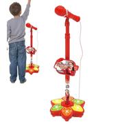 Kids Microphone with Stand - Portable Karaoke Machine, Adjustable Height Flashing Stage Lights | Sing Musical Toy for Home Classroom Travel Playroom Birthday Children's Day Party