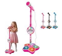 Kids Microphone with Stand,Portable Karaoke Machine for Kids with Adjustable Height & Flashing Stage Lights- Sing Musical Toy for Girls Boys Singing, Musical Toy for Fun Sound Effects, Party Fun