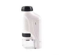 Kids Microscope Handheld 60X-120X Zoom with Soft Eyepiece for Insect Plant Cell Observation Outdoor Toys for Boys Girls(White)