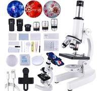 Kids' Microscope Kit - 40X-2000X Compound Microscope with Mobile Phone Adapter and Slide Set for Home School Labs