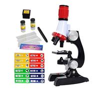 Kids Microscope, Microscope for Children Portable Microscope Kids Educational Science Kit for Kids Beginner Microscope with LED 100X 400X and 1200X Incl Sample Prepared Slides 12pcs Educational Toy