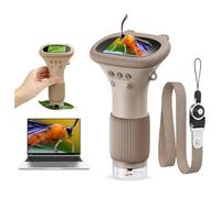 Kids Microscope, Portable Mini USB Microscope Camera, With 2'' Inch Screen -1000X Zoom,with Adjustable Light，HD Portable Digiscope With Photo/Video,PC Compatible(Brown)