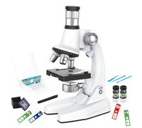 Kids Microscope Set, Clear Science 1200x Kit with Experiment Kit, Student Microscope, Science Abdominal Microscope with LED Lights, Preschool Microscope for Small Seeing
