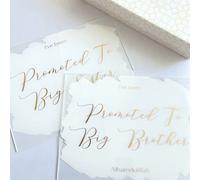 Kids Milestone Acrylic Plaques - White & Gold