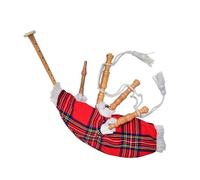 Kids Mini Bagpipes in Cocus Wood - Authentic Scottish Practice Pipes for Children | Lightweight Beginner Highland Bagpipes (Royal Stewart - White Cord)