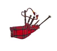 Kids Mini Bagpipes in Rosewood - Authentic Scottish Practice Pipes for Children | Lightweight Beginner Highland Bagpipes (Royal Stewart - Royal Cords)