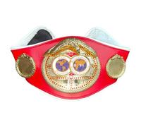 Kids Mini Boxing Championship Belts - WBC, WBA, IBF, WBO, IB, Adjustble Leather Belt with Heavy Chrome Metal Plates, Champion Trophy Belt for Kids, Display, and Collectors (IBF)