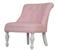 kids mini fabric chair in cabrio pink with wooden legs