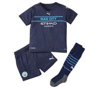 Kids Mini Kit Navy 2021-2022 Man City Third Football Soccer T-Shirt Sportswear