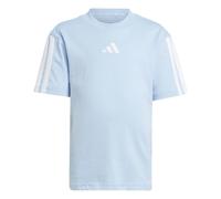 adidas Unisex Kids Essentials 3 Stripes Sleeve T-Shirt, Glow Blue/White, 6-7 Years