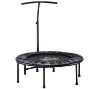 Kids Mini Trampoline Adult Fitness Exerciser Rebounder 40" Jumper Handle Black