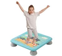 Kids Mini Trampoline Square Sensory Integration Training Equipment for Autistic Toddlers Non-Slip Base Safe Indoor Exercise Blue - Fun & Active Play!