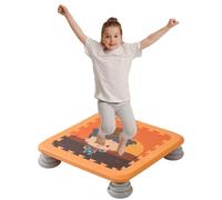 Kids Mini Trampoline Toddler Trampoline for Sensory Integration Square Non-Slip Base Ideal for Autism Training Indoor/Outdoor Fun Bright ge Color