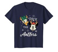 Kids Minnie Mouse and Daisy Deck The Antlers Christmas T-Shirt