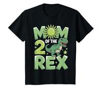 Kids Mom of The Two Rex Dinosaur Lover 2nd Birthday T-Shirt