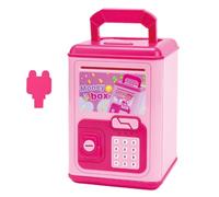 Kids Money Bank, Coin Saver, Abs Material Musical Tunes Easy Use Compact Lightweight Portable Secure Stable Base, Coin Bank for Home Outdoor Camping Kids, 5.12x5.12x7.48 Inches, Pink